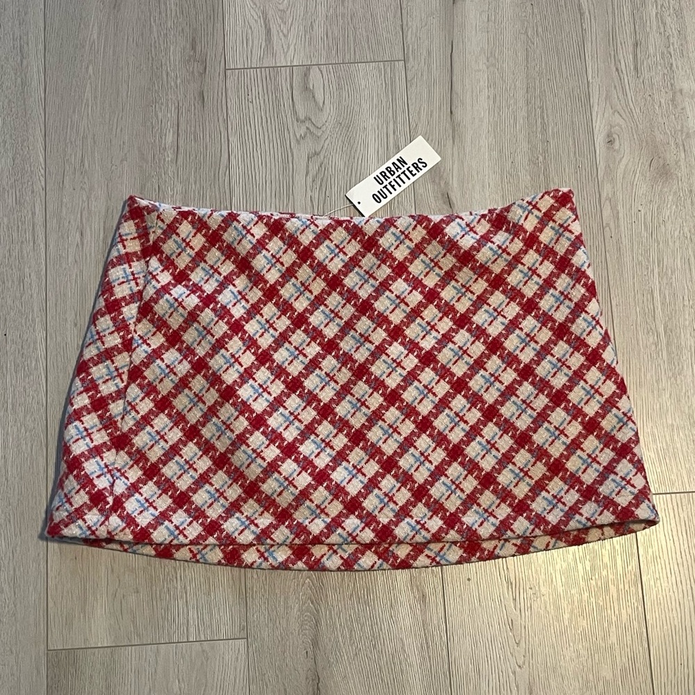 Urban Outfitters UO Plaid Tweed Mini Skirt